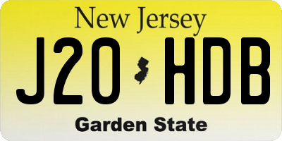 NJ license plate J20HDB
