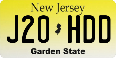 NJ license plate J20HDD