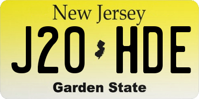 NJ license plate J20HDE
