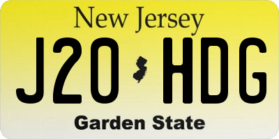 NJ license plate J20HDG
