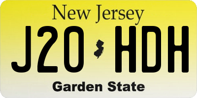 NJ license plate J20HDH