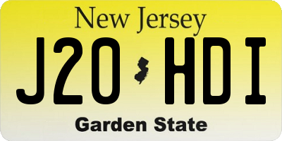 NJ license plate J20HDI