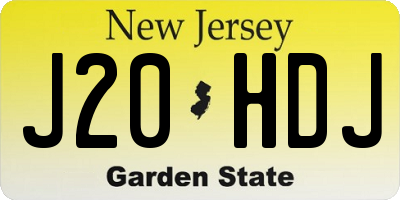 NJ license plate J20HDJ