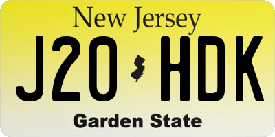 NJ license plate J20HDK
