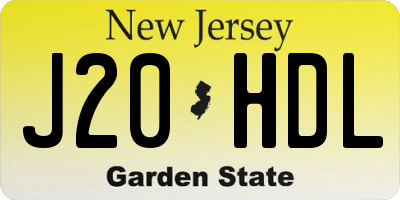 NJ license plate J20HDL