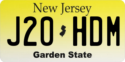 NJ license plate J20HDM