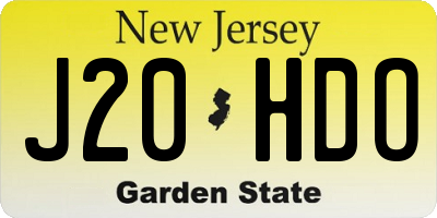 NJ license plate J20HDO