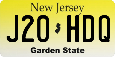 NJ license plate J20HDQ