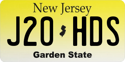 NJ license plate J20HDS