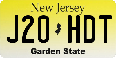 NJ license plate J20HDT