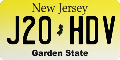 NJ license plate J20HDV