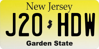 NJ license plate J20HDW