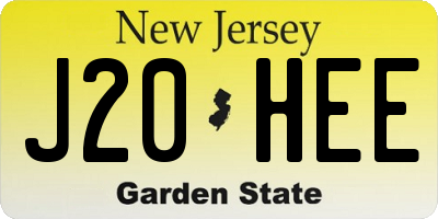 NJ license plate J20HEE