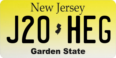 NJ license plate J20HEG