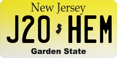 NJ license plate J20HEM