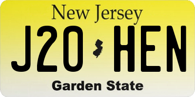 NJ license plate J20HEN