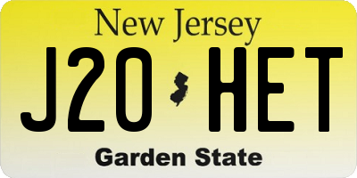 NJ license plate J20HET