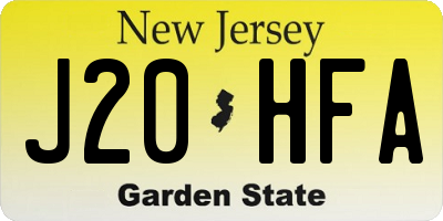NJ license plate J20HFA