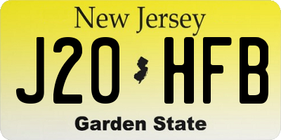 NJ license plate J20HFB