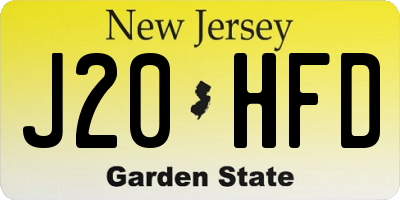 NJ license plate J20HFD