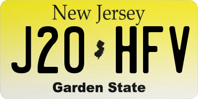NJ license plate J20HFV