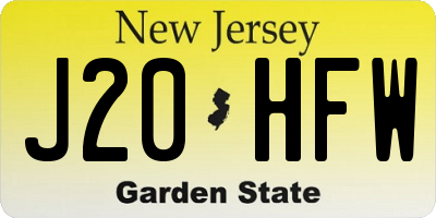 NJ license plate J20HFW
