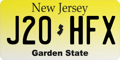 NJ license plate J20HFX