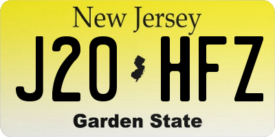 NJ license plate J20HFZ