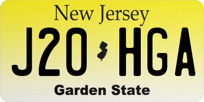 NJ license plate J20HGA
