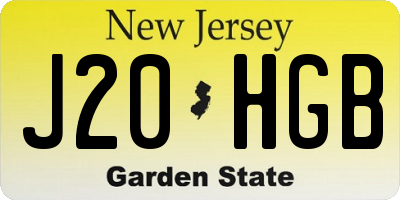 NJ license plate J20HGB
