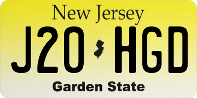 NJ license plate J20HGD