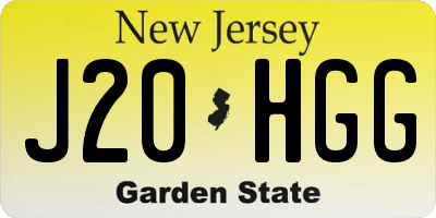 NJ license plate J20HGG
