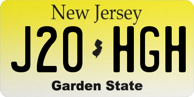NJ license plate J20HGH