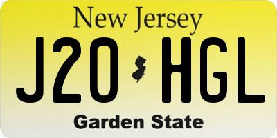 NJ license plate J20HGL