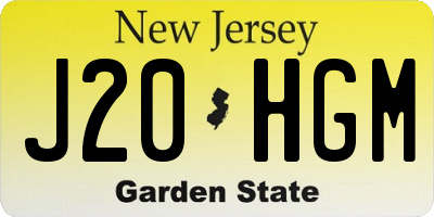 NJ license plate J20HGM