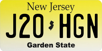 NJ license plate J20HGN