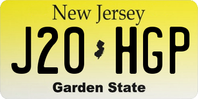 NJ license plate J20HGP