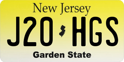 NJ license plate J20HGS
