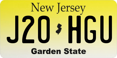 NJ license plate J20HGU