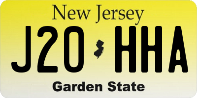 NJ license plate J20HHA