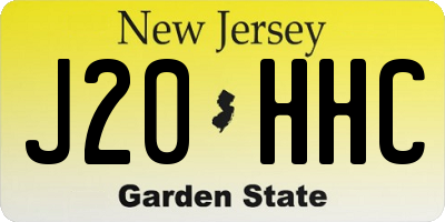 NJ license plate J20HHC