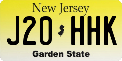 NJ license plate J20HHK