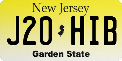 NJ license plate J20HIB