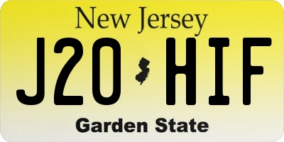NJ license plate J20HIF