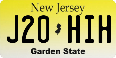 NJ license plate J20HIH
