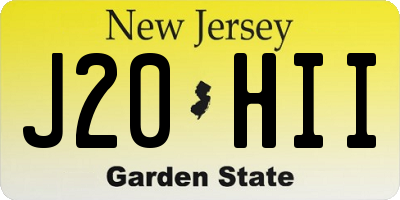 NJ license plate J20HII
