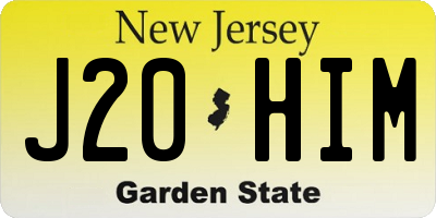 NJ license plate J20HIM