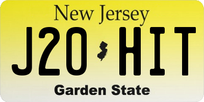 NJ license plate J20HIT