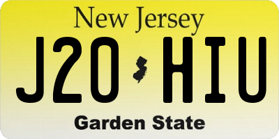 NJ license plate J20HIU