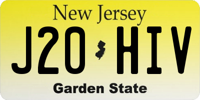 NJ license plate J20HIV
